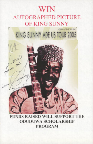 King Sunny Ade Us Tour Poster