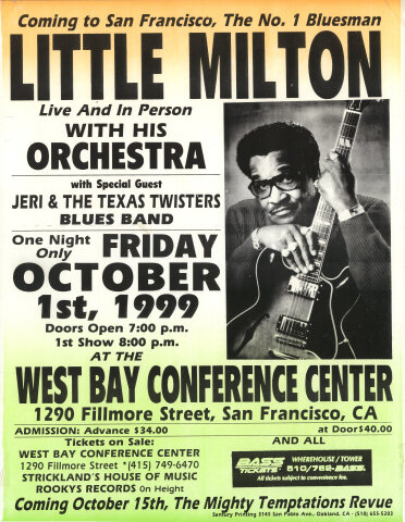 Little Milton Vintage Concert Poster from Antone's, Mar 23, 1976