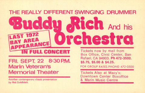 Buddy Rich & His Orchestra Handbill