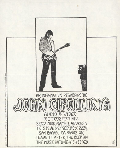 John Cipollina Handbill