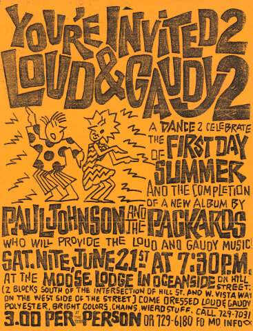 Paul Johnson & the Packards Handbill