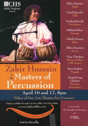 Zakir Hussain & The Masters of Percussion Poster