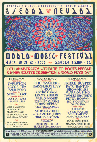 Sierra Nevada World Music Festival Poster