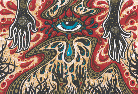 Receiving the Knowledge of Enlightenment Silkscreen