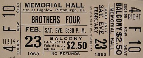 Brothers Four Vintage Ticket