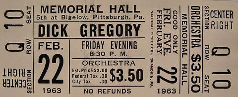 Dick Gregory Vintage Ticket