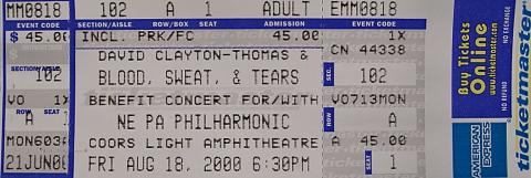 David Clayton-Thomas Vintage Ticket