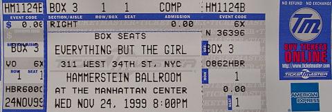 Everything But The Girl Vintage Ticket