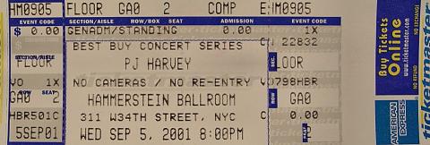 PJ Harvey Vintage Ticket