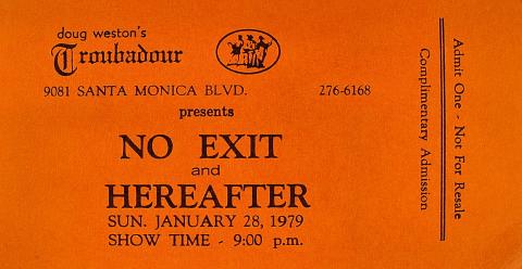 No Exit And Hereafter Vintage Ticket