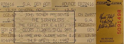 The Stranglers Vintage Ticket