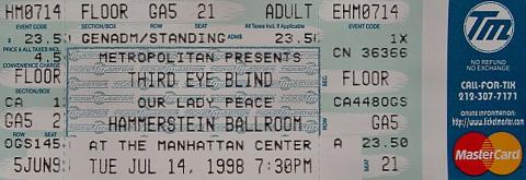 Third Eye Blind Vintage Ticket