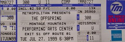 The Offspring Vintage Ticket