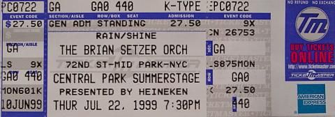 The Brian Setzer Orchestra Vintage Ticket