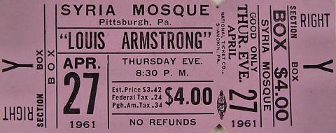 Louis Armstrong Vintage Ticket