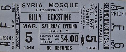 Billy Eckstine Vintage Ticket