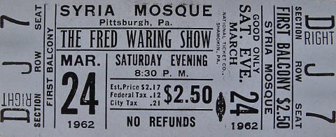 The Fred Waring Show Vintage Ticket