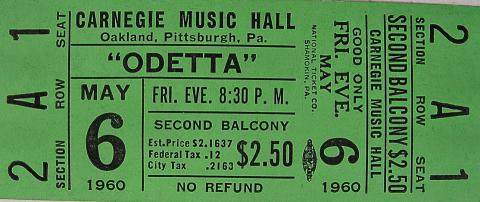 Odetta Vintage Ticket