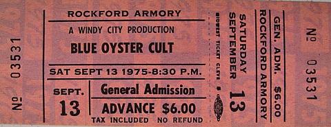 Blue Oyster Cult Vintage Ticket