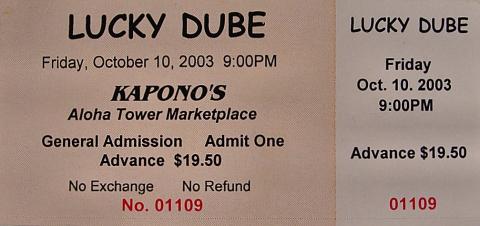 Lucky Dube Vintage Ticket