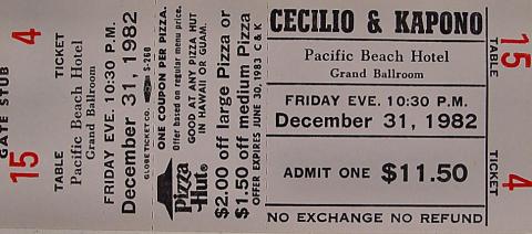 Cecilio and Kapono Vintage Ticket