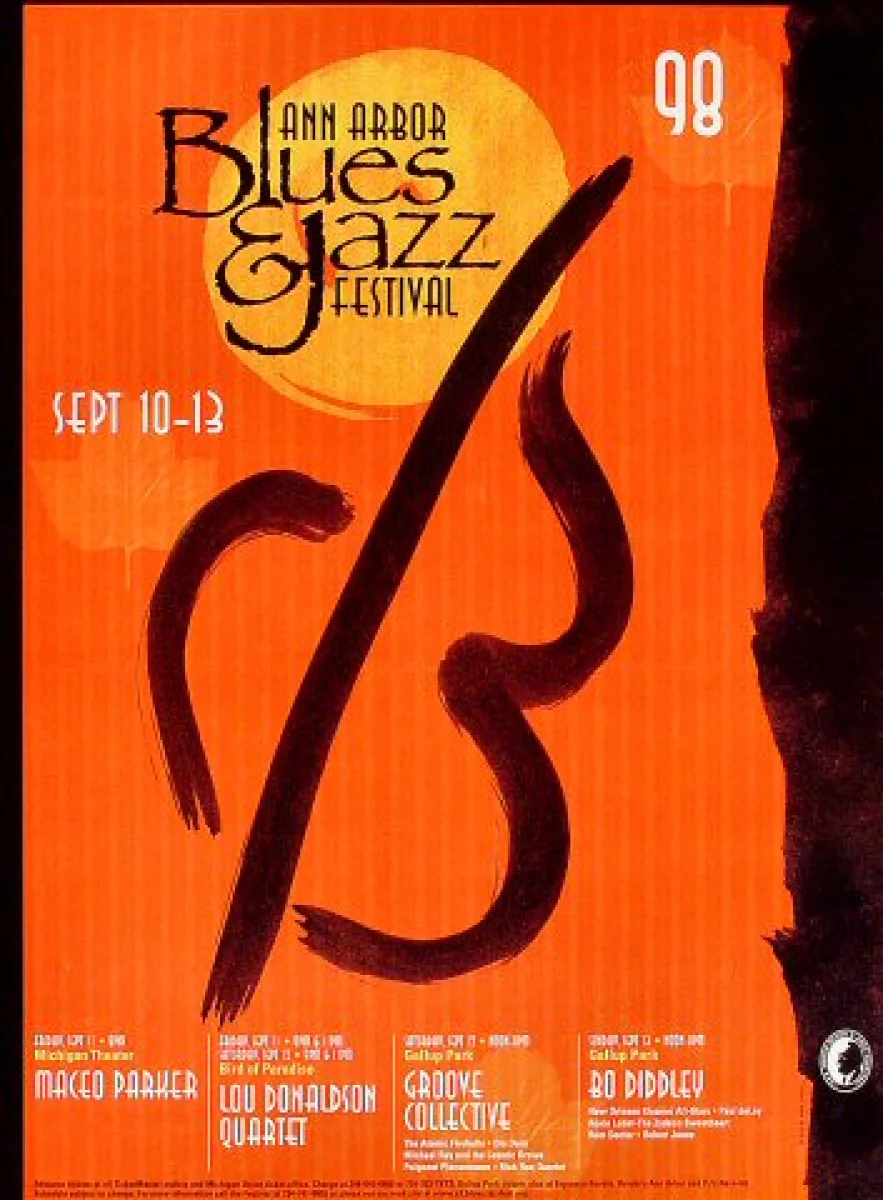 Ann Arbor Blues And Jazz Festival Vintage Concert Poster From Ann Arbor ...