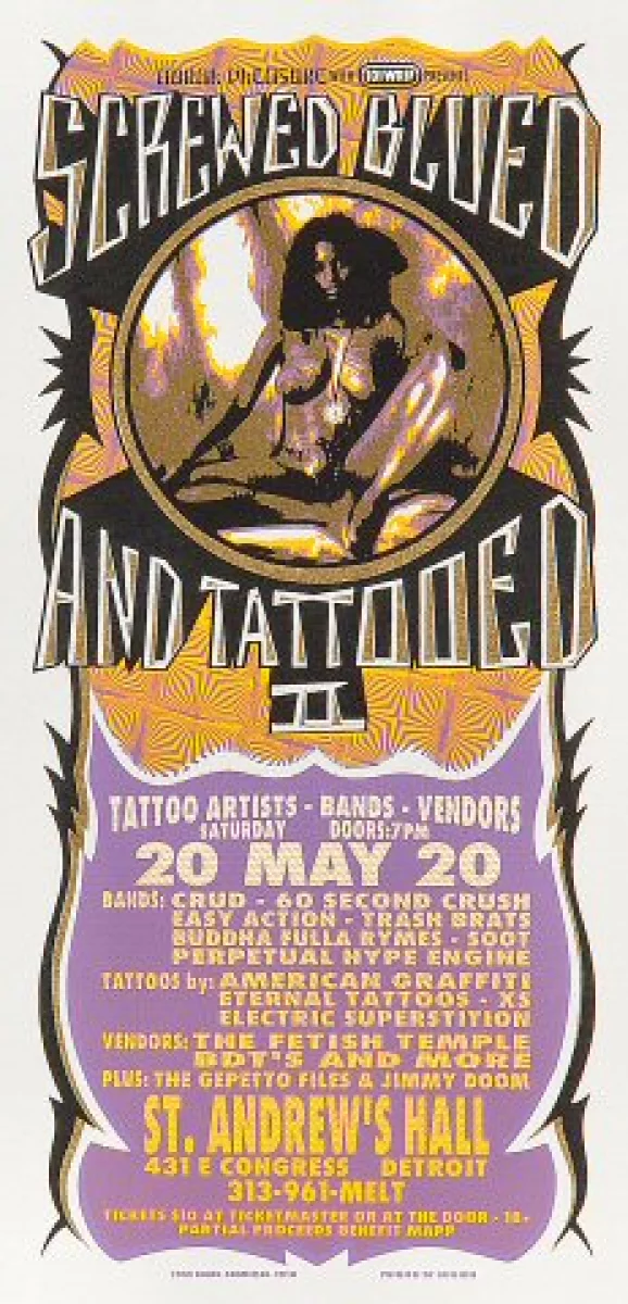 Crud Vintage Concert Handbill From St Andrew S Hall May 20 2000 At Crud Handbill