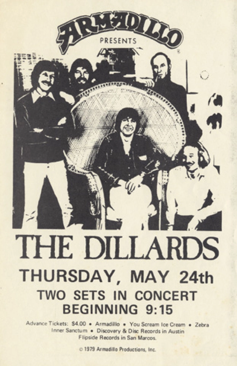 The Dillards Vintage Concert Handbill from Armadillo World Headquarters