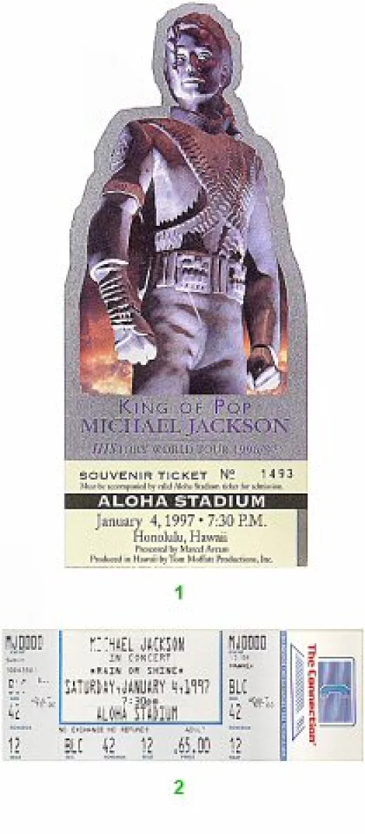 Michael Jackson Vintage Concert Vintage Ticket From Aloha Stadium Jan