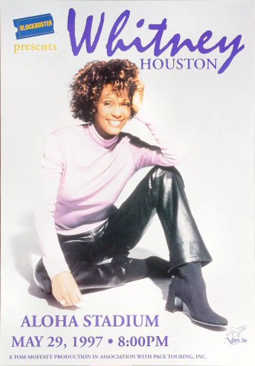 Whitney Vintage Concert Poster from Aloha Stadium, May 29, 1997 at Wolfgang's