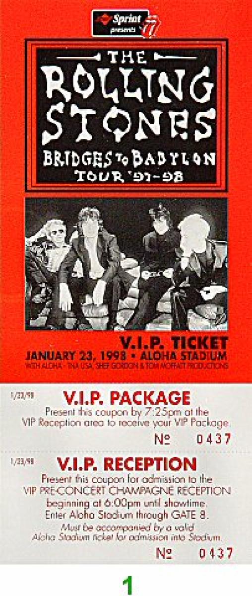 The Rolling Stones Vintage Concert Vintage Ticket from Aloha Stadium ...