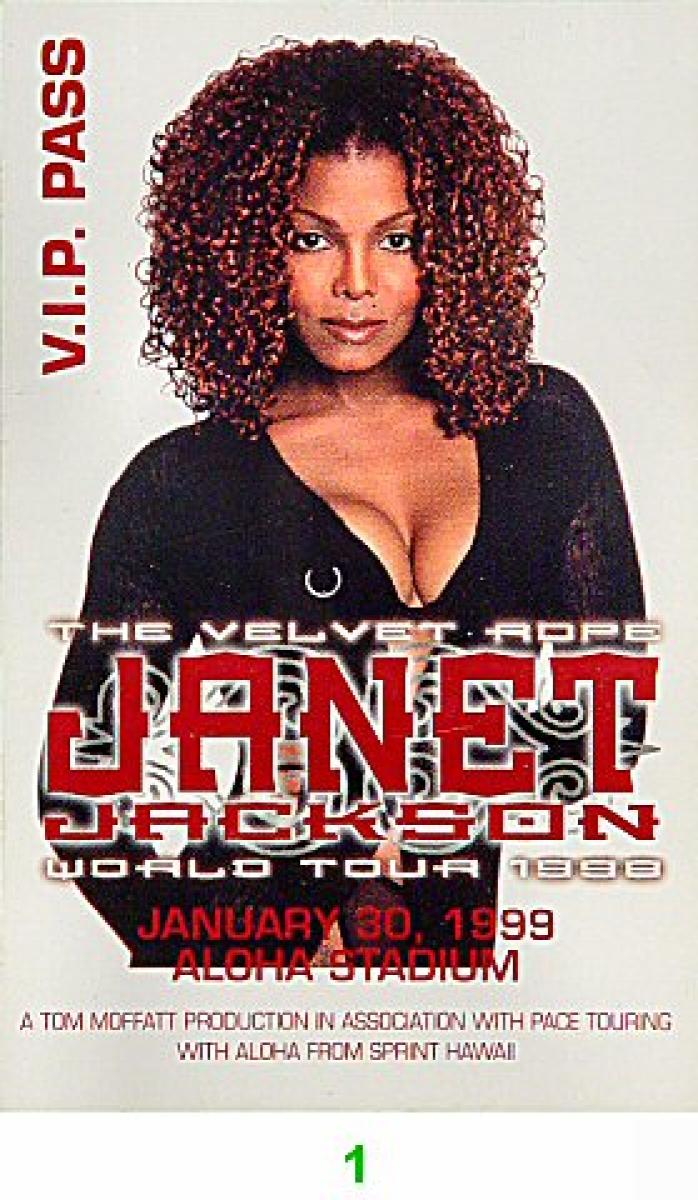 Janet Jackson Laminate from Aloha Stadium, Jan 30, 1999 at Wolfgang's
