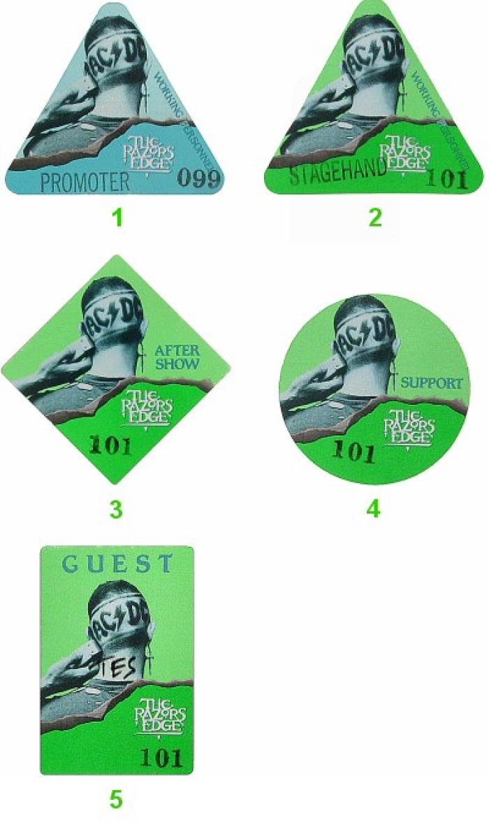 AC/DC Backstage Pass from Arco Arena, Dec 12, 1990 at Wolfgang's