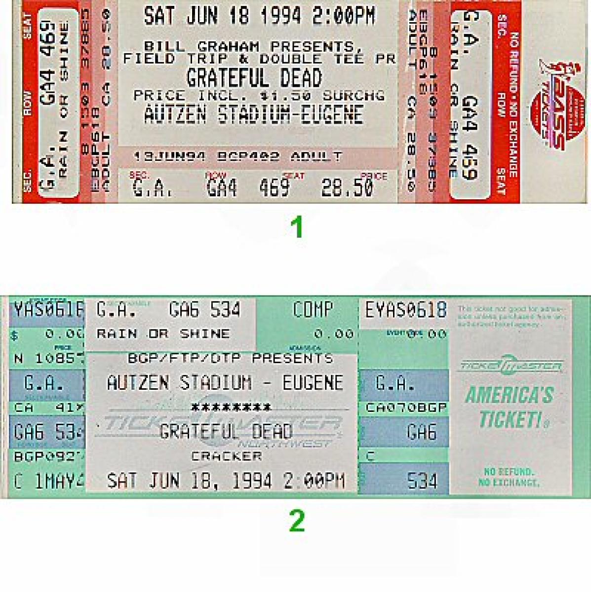 Grateful Dead - Vintage Concert Ticket - San Francisco