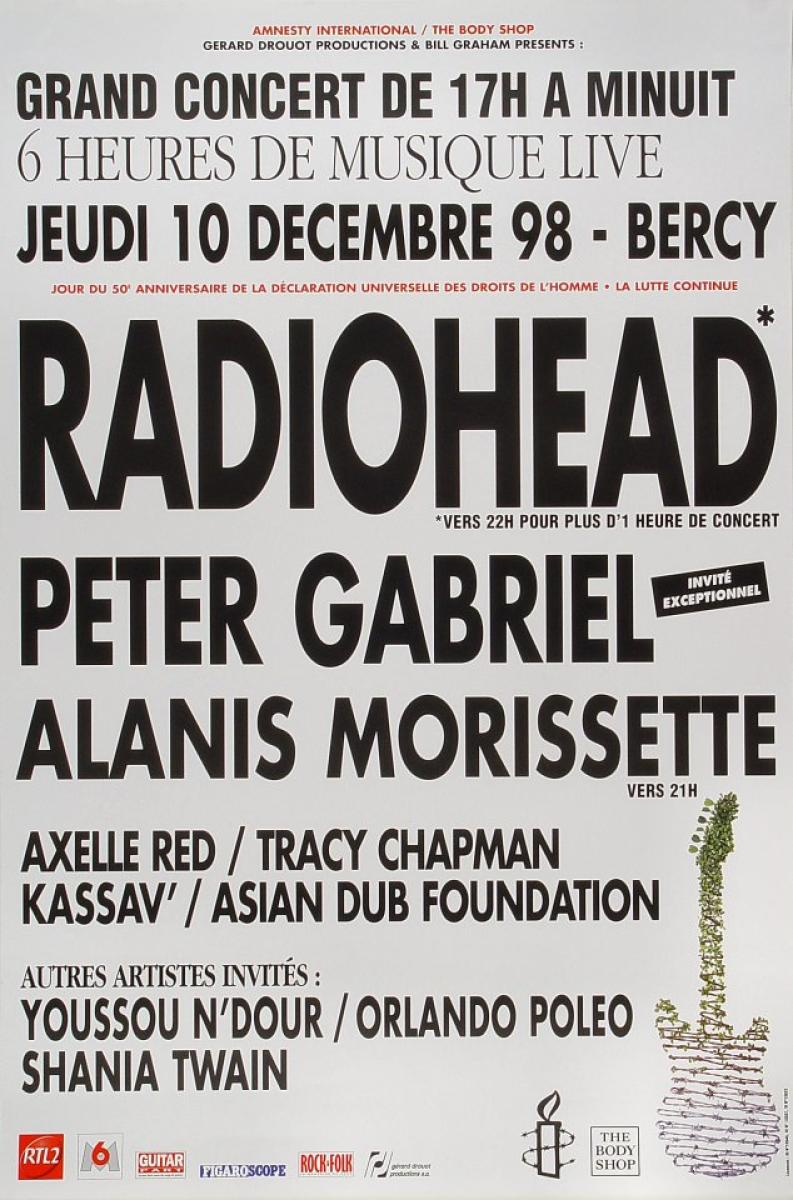 Radiohead Vintage Concert Poster from Palais Omnisports