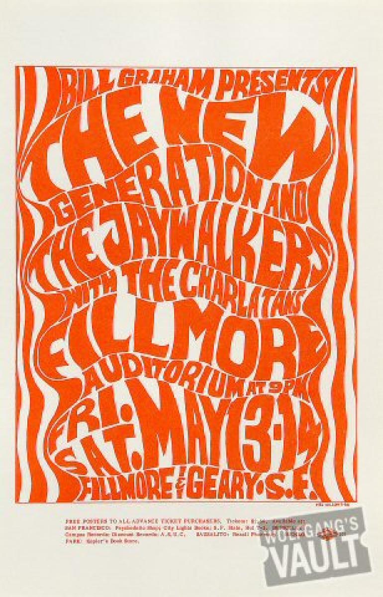 New Generation Vintage Concert Handbill from Fillmore Auditorium, May ...