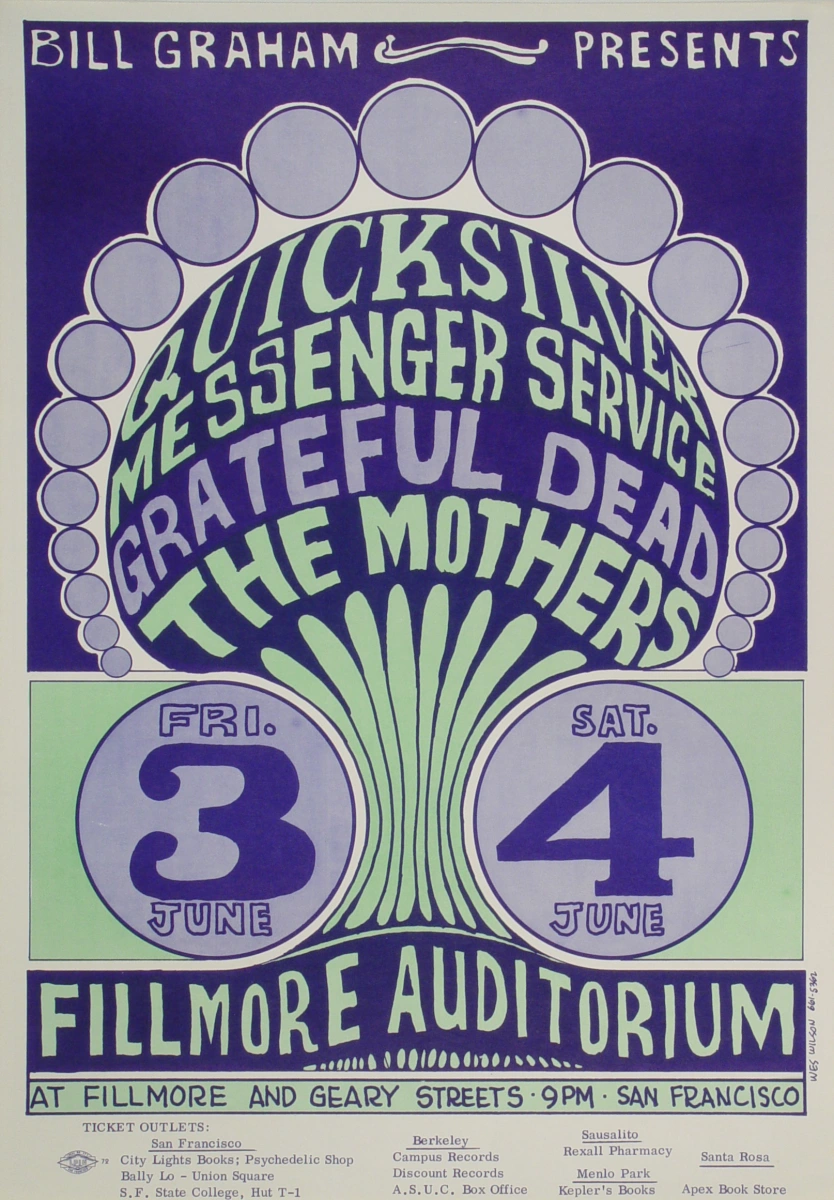 Quicksilver Messenger Service Poster Sacramento Sound Factory Grand Opening 1968 