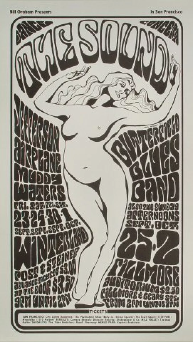 The Band Vintage Concert Poster from Winterland, Apr 17, 1969 at Wolfgang's