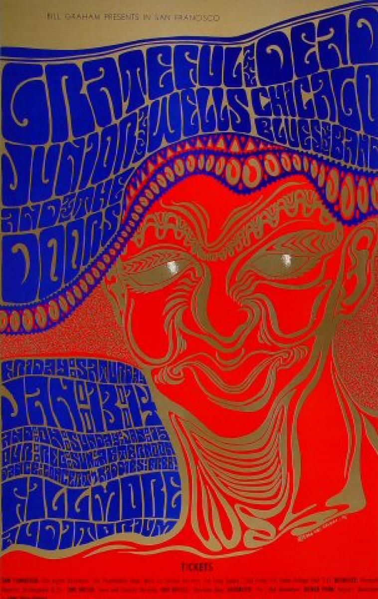 GRATEFUL DEAD グレイトフルデッド コンサートポスター ビンテージ Grateful Dead グレイトフル・デッド ポスター ⑥｜Yahoo!フリマ（旧