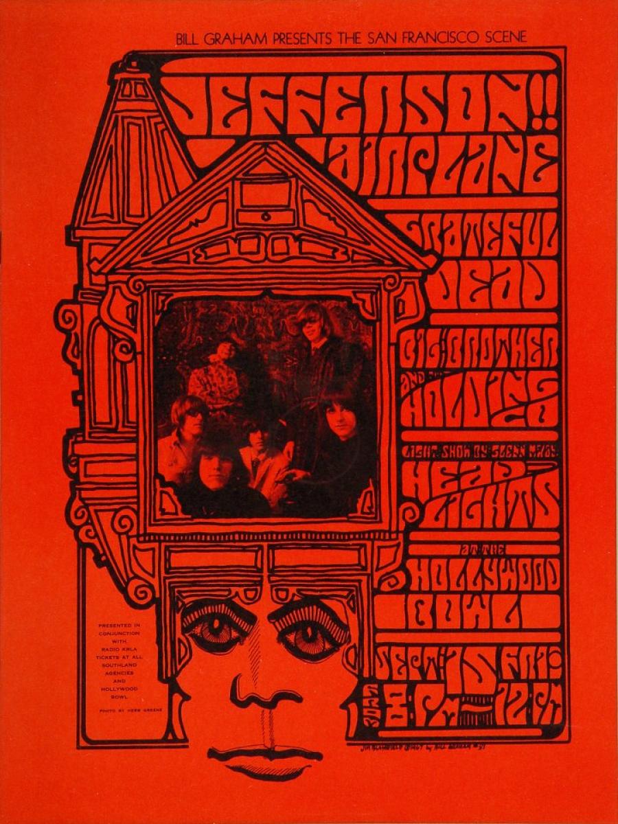 Jefferson Airplane Vintage Concert Program from Hollywood Bowl