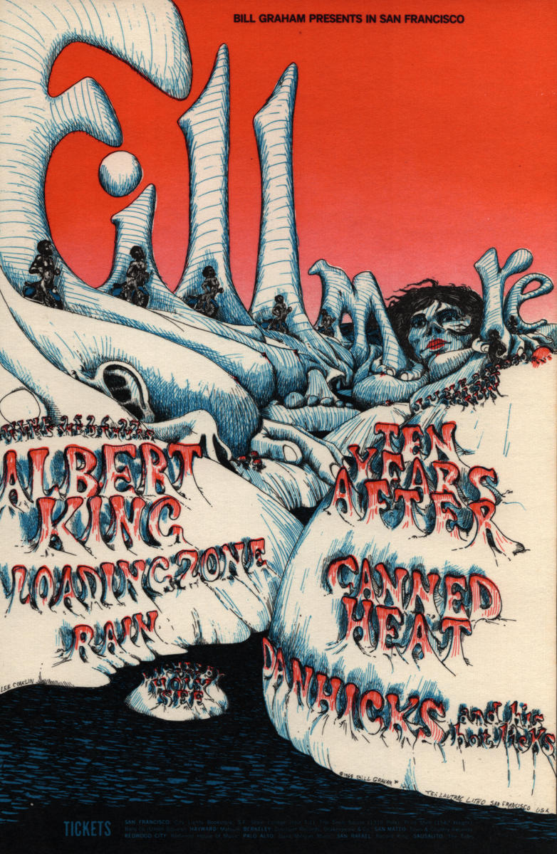 Albert King Vintage Concert Poster from Fillmore Auditorium, Jun