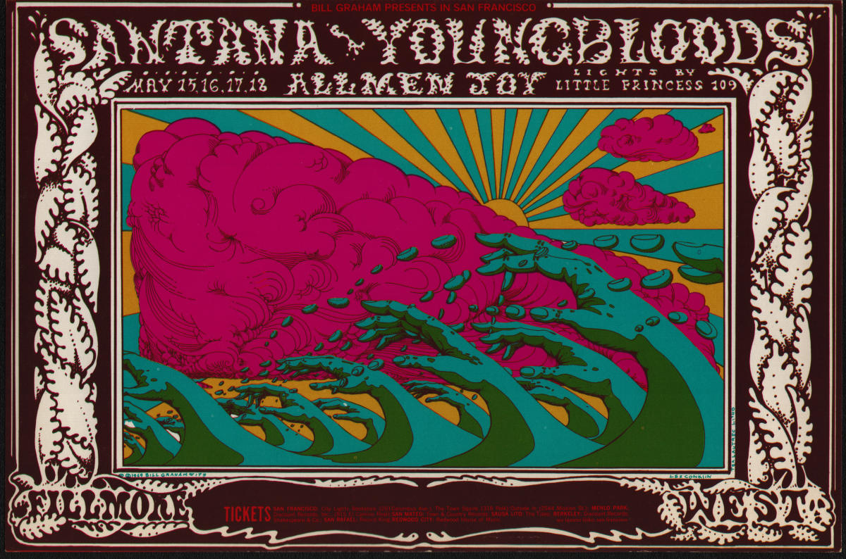 Santana Concert Poster 1995 F-188 Fillmore | Visible Vibrations