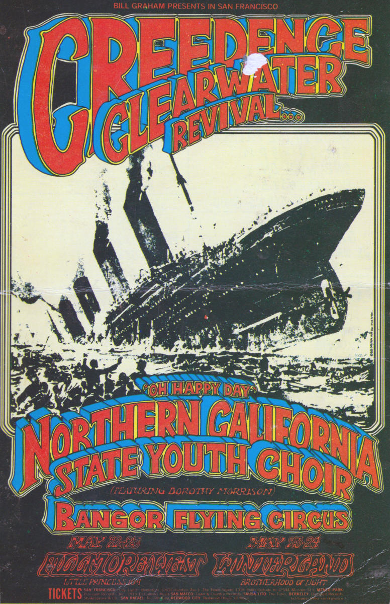 Creedence Clearwater Revival Vintage Concert Handbill from