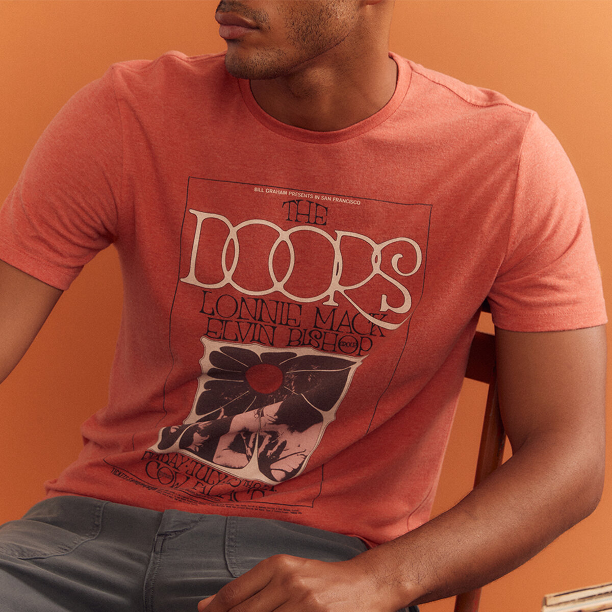 The Doors Vintage Concert \u0026 Music Marine Layer T-Shirt by Randy Tuten BG186 at Wolfgang's, image size:1200x1200