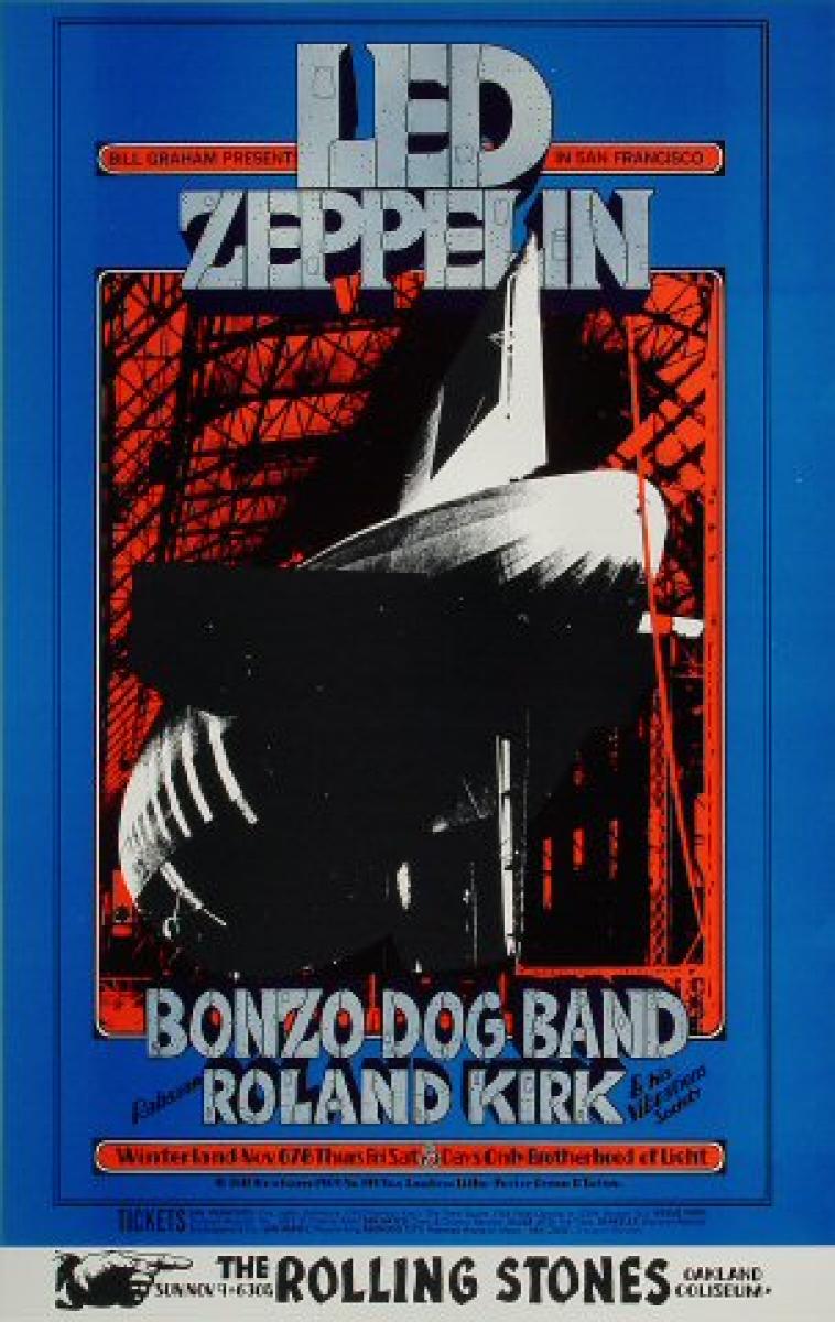 Led Zeppelin Vintage Concert Poster from Winterland, Nov 6, 1969 at  Wolfgang's