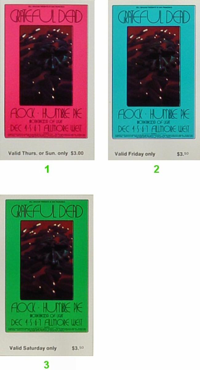 Grateful Dead Vintage Concert Vintage Ticket from Fillmore West