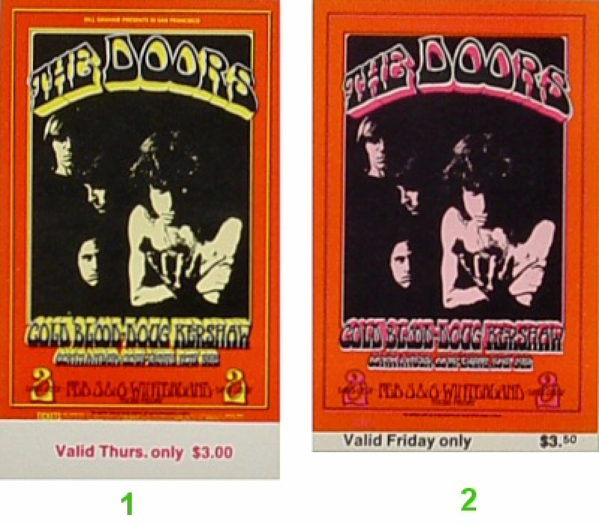 The Doors Vintage Concert Vintage Ticket from Winterland