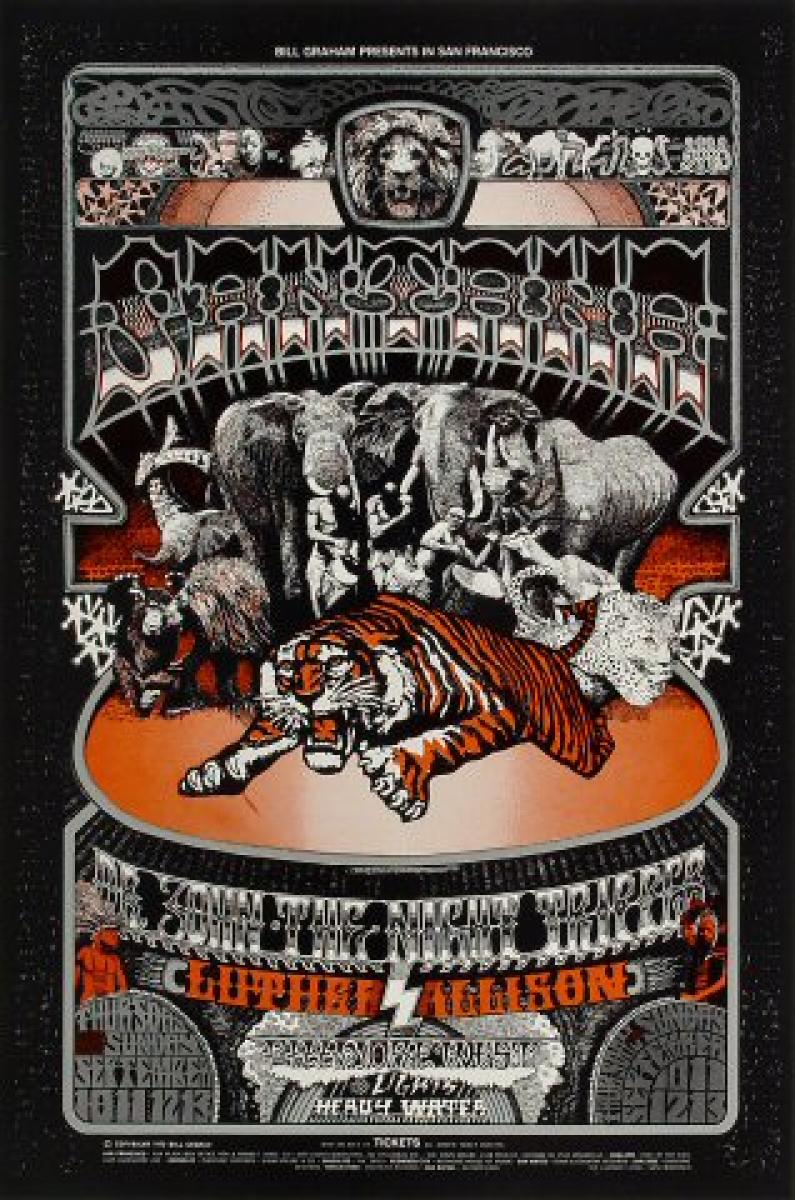Santana Vintage Concert Poster from Fillmore West, Sep 10, 1970 at