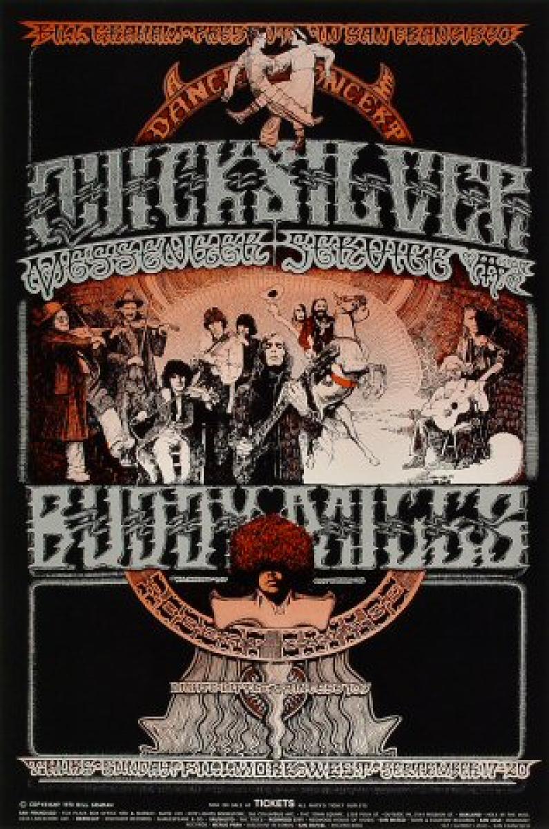 Quicksilver Messenger Service Vintage Concert Poster from Fillmore