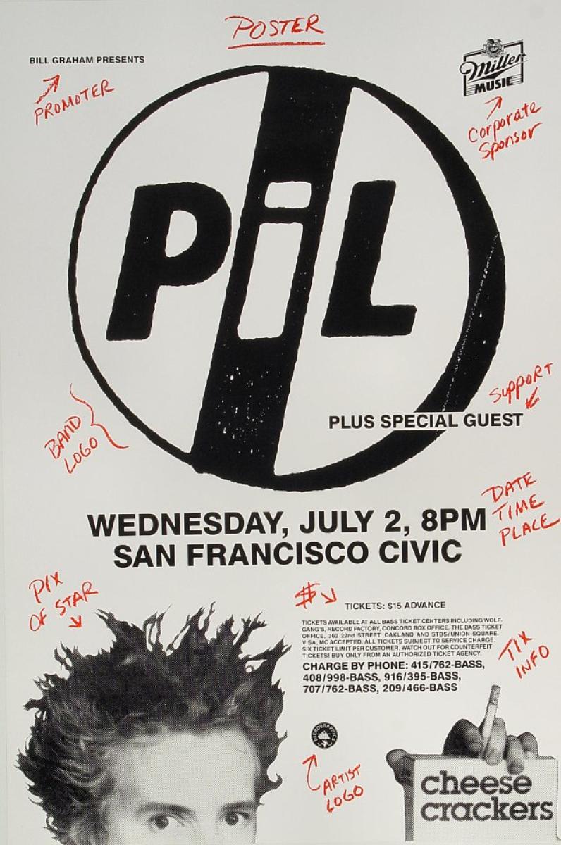 Public Image Limited Vintage Concert Poster from San Francisco
